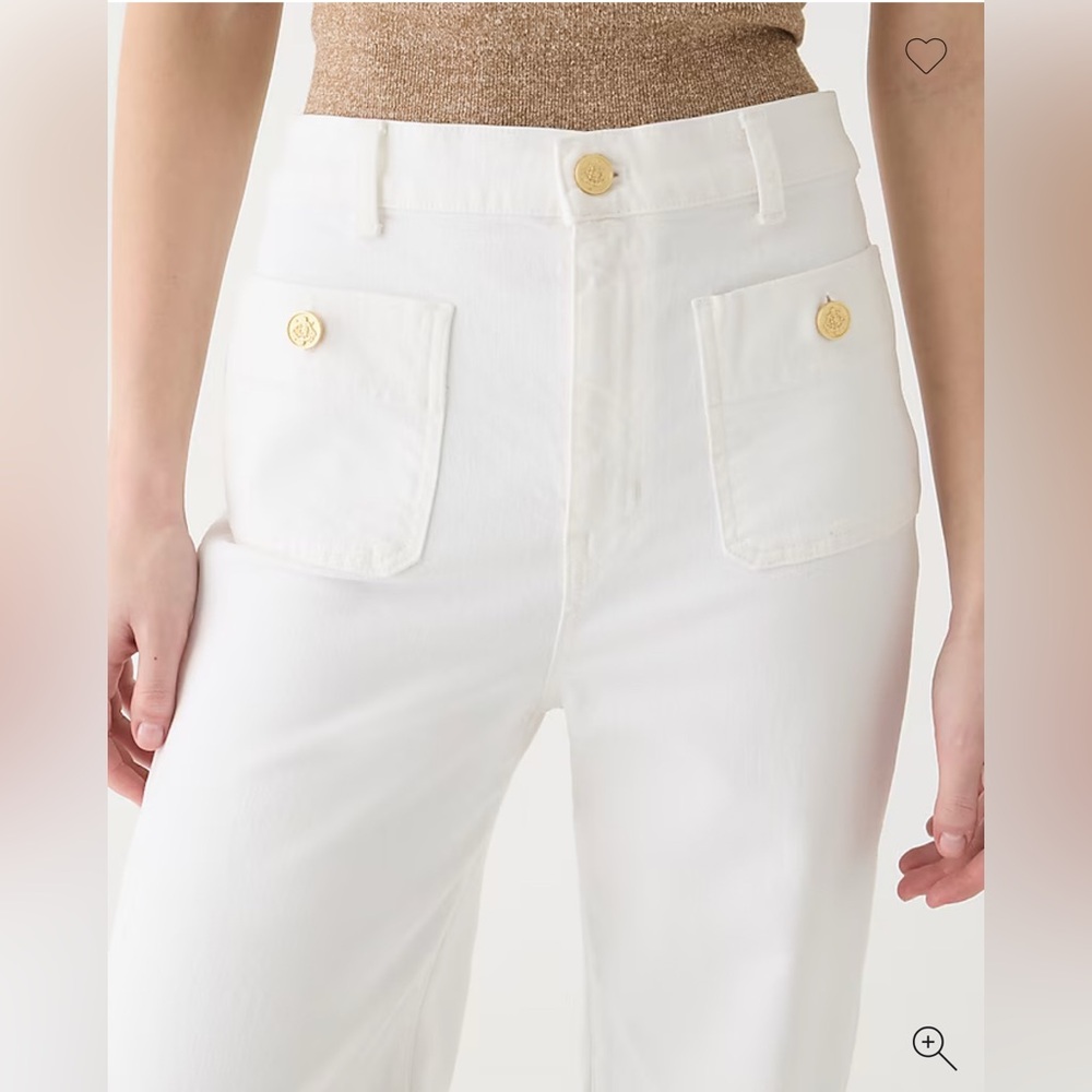 J.Crew White Sailor Slim Wide-Leg Jeans – Size 30 - Picture 2 of 6